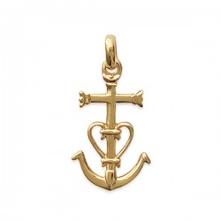 Pendentif croix de Camargue en plaqué or 18 carats bijou mixte