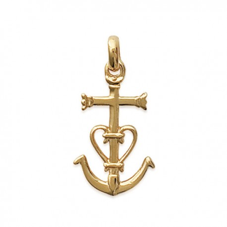 Pendentif croix de Camargues en plaqué or 18 carats bijou mixte