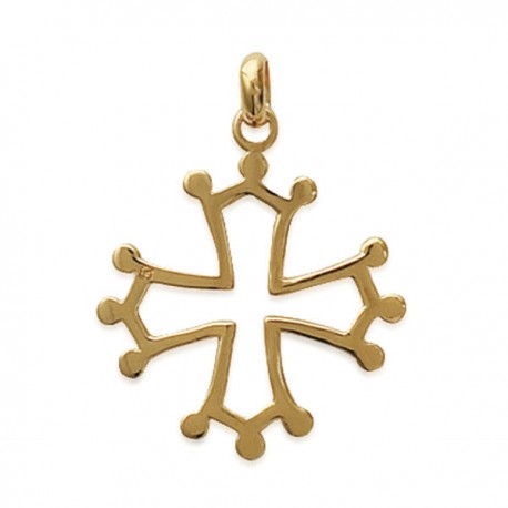 Pendentif croix Occitane en plaqué or 18 carats