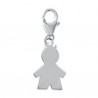 Pendentif charm mousqueton argent 925 pendant garçon houppette 