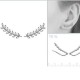 Boucles contours d'oreilles feuilles de laurier argent 925 et zirconium