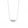 Collier argent 925/000 et zirconium pendentif feuille collection Nature