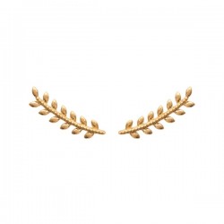 Boucles contours d'oreilles crochets épis de blé en plaqué or 18 carats