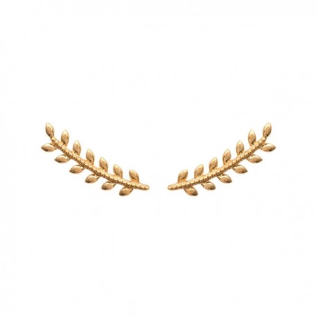 Boucles contours d'oreilles crochets épis de blé en plaqué or 18 carats