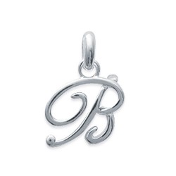 Pendentif initiale prénom B en argent 925/000