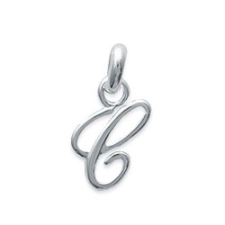 Pendentif initiale prénom C en argent 925/000