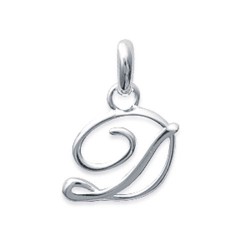 Pendentif initiale D en argent 925/000 lettre prénom 17 mm 