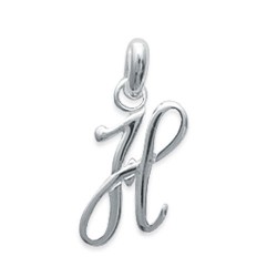 Pendentif initiale prénom H en argent 925/000