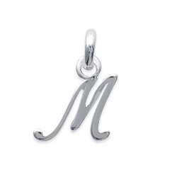 Pendentif initiale M en argent 925/000 lettre prénom 17 mm 