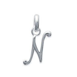 Pendentif initiale N en argent 925/000 lettre prénom 17 mm 