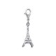 Pendentif tour Eiffel charm mousqueton en argent massif 925/000