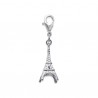 Pendentif tour Eiffel charm mousqueton en argent massif 925/000