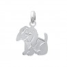 Pendentif joli chien en argent massif 925/000