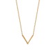 Collier tendance en plaqué or 18 carats pendentif forme V