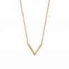 Collier tendance en plaqué or 18 carats pendentif forme V