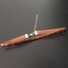 Collier ras de cou ruban pailleté dégradé doré et marron bijou ultra chic