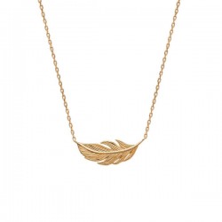 Collier plume en plaqué or 18 carats bijou ultra tendance 