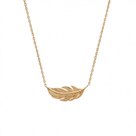 Collier plume en plaqué or 18 carats bijou ultra tendance 