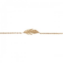 Bracelet plume en plaqué or 18 carats bijou ultra tendance