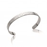 Bracelet rigide jonc motifs triangles en argent 925/000 rhodié D. 58 mm