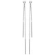 Boucles chaines d'oreilles argent 925/000 rhodié et zirconium H.70 mm