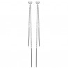 Boucles chaines d'oreilles argent 925/000 rhodié et zirconium H.70 mm