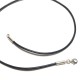 Collier cordon cuir bleu marine bleu nuit et atgent 925/000