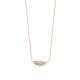 Collier plume en plaqué or 18 carats et zirconium bijou ultra tendance