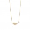 Collier plume en plaqué or 18 carats et zirconium bijou ultra tendance