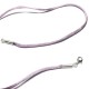 Collier cordon fil de soie violet mauve lilas et argent 925 38 cm 40 cm 42 cm