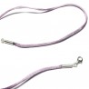 Collier cordon fil de soie violet mauve lilas et argent 925 38 cm 40 cm 42 cm