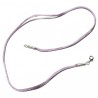 Collier cordon fil de soie violet mauve lilas et argent 925 38 cm 40 cm 42 cm