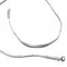 Collier cordon fil de soie bleu clair azur en argent 925 38 cm 40 cm 42 cm