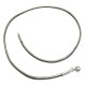 Collier cordon cuir gris métallisé et argent 925/000 Tailles 38 cm à 55 cm