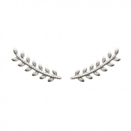 Boucles contours d'oreilles crochets épis de blé en Argent 925/000 rhodié