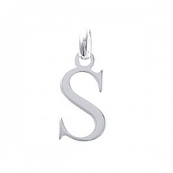 Pendentif initiale argent 925 lettre S hauteur totale 19 mm avec bélière