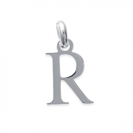 Pendentif initiale argent 925 lettre R hauteur totale 18 mm avec bélière