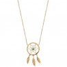 Collier attrape rêves en plaqué or 18 carats et pierre bleue turquoise