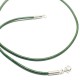 Collier cordon cuir vert foncé et argent 925/000 du 38 cm au 55 cm