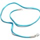 Collier cordon fil de soie turquoise fermoir argent massif 925 /000