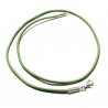 Collier cordon cuir vert et argent 925/000 du 38 cm au 55 cm