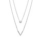 Collier 2 rangs en argent 925/000 et zirconium bijou tendance