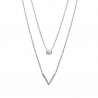 Collier 2 rangs en argent 925/000 et zirconium bijou tendance