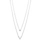 Collier 2 rangs en argent 925/000 et zirconium bijou tendance