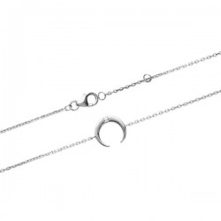 Bracelet corne demi lune en argent 925/000 et zirconium