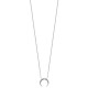 Collier corne demi lune en argent 925/000 rhodié et zirconium bijou tendance