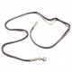 Collier cordon fil de soie gris fermoir argent massif 925 /000