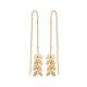 Boucles d'oreilles chainettes épis de blé en plaqué or 18 carats