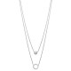 Collier 2 rangs en argent 925/000 rhodié et zirconium 