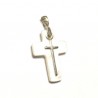 Pendentif croix en nacre naturelle et croix argent 925 hauteur 31 mm avec bélière x 16 mm